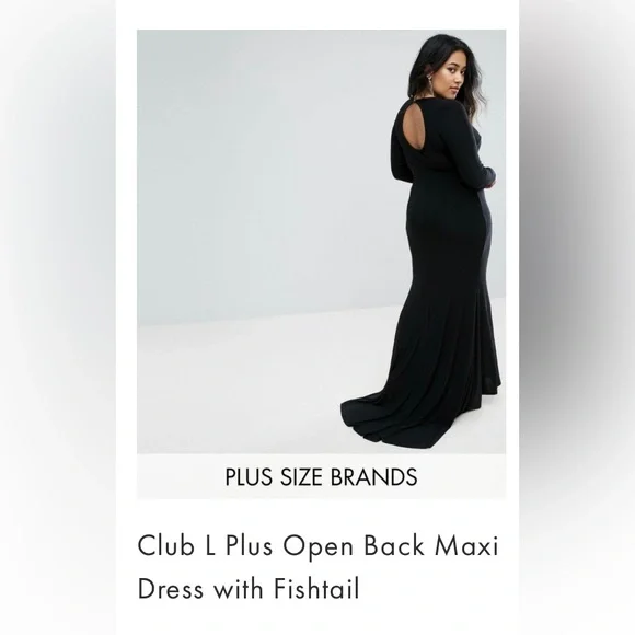 Club L | Dresses | Open Back Maxi Dress With Fishtail | Poshmark